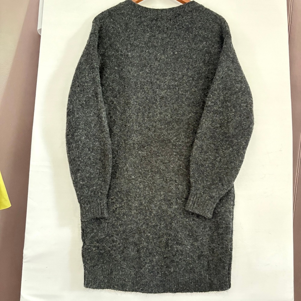 Banana Republic Womens XS Charcoal Gray‎ Marled Knit Crew Neck Sweater Dress NWT